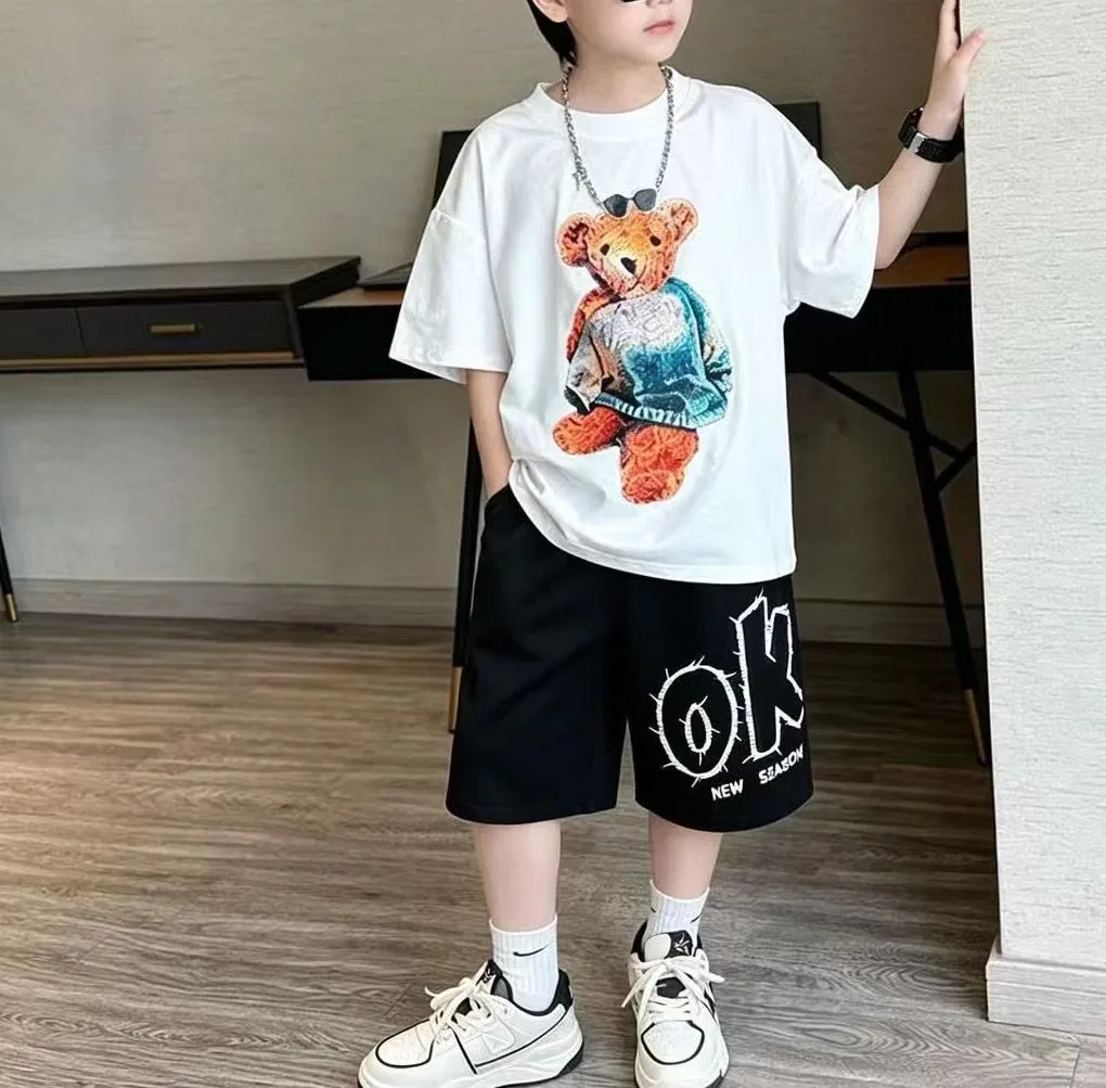 Костюм детский с принтом комплект брюк Chicpoint, белый — фото 2