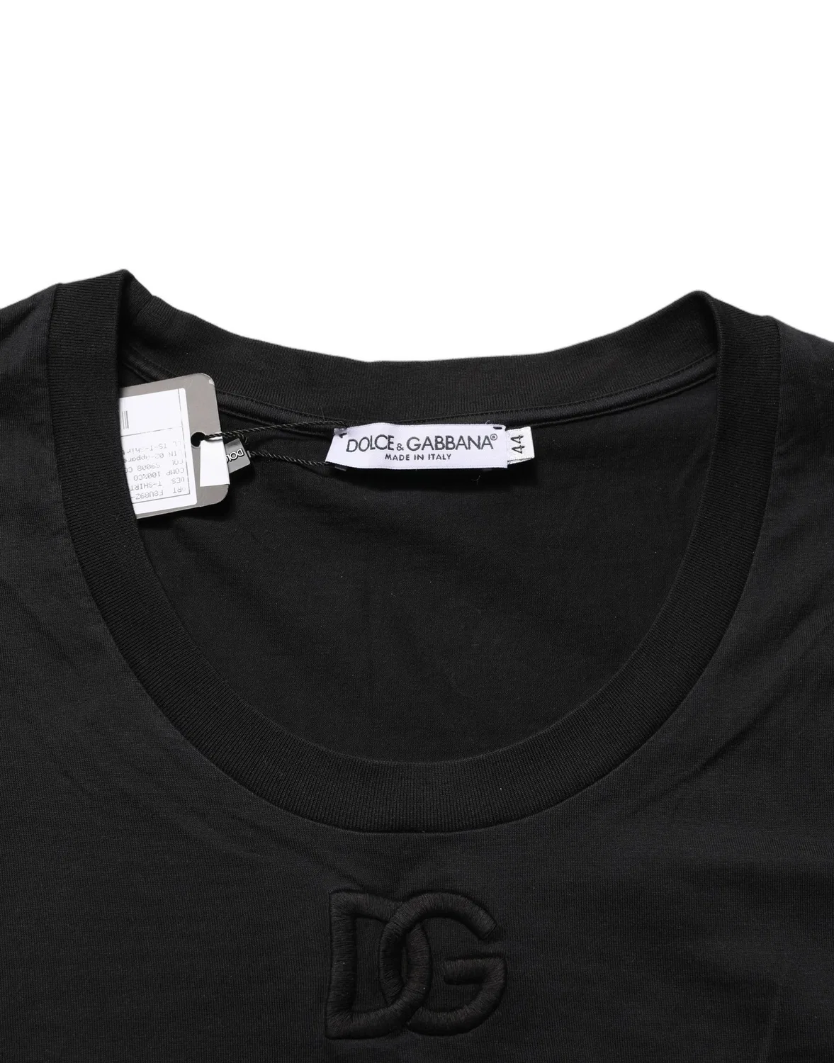 Женская футболка с коротким рукавом и вышитым логотипом Dolce & Gabbana, Black — фото 3