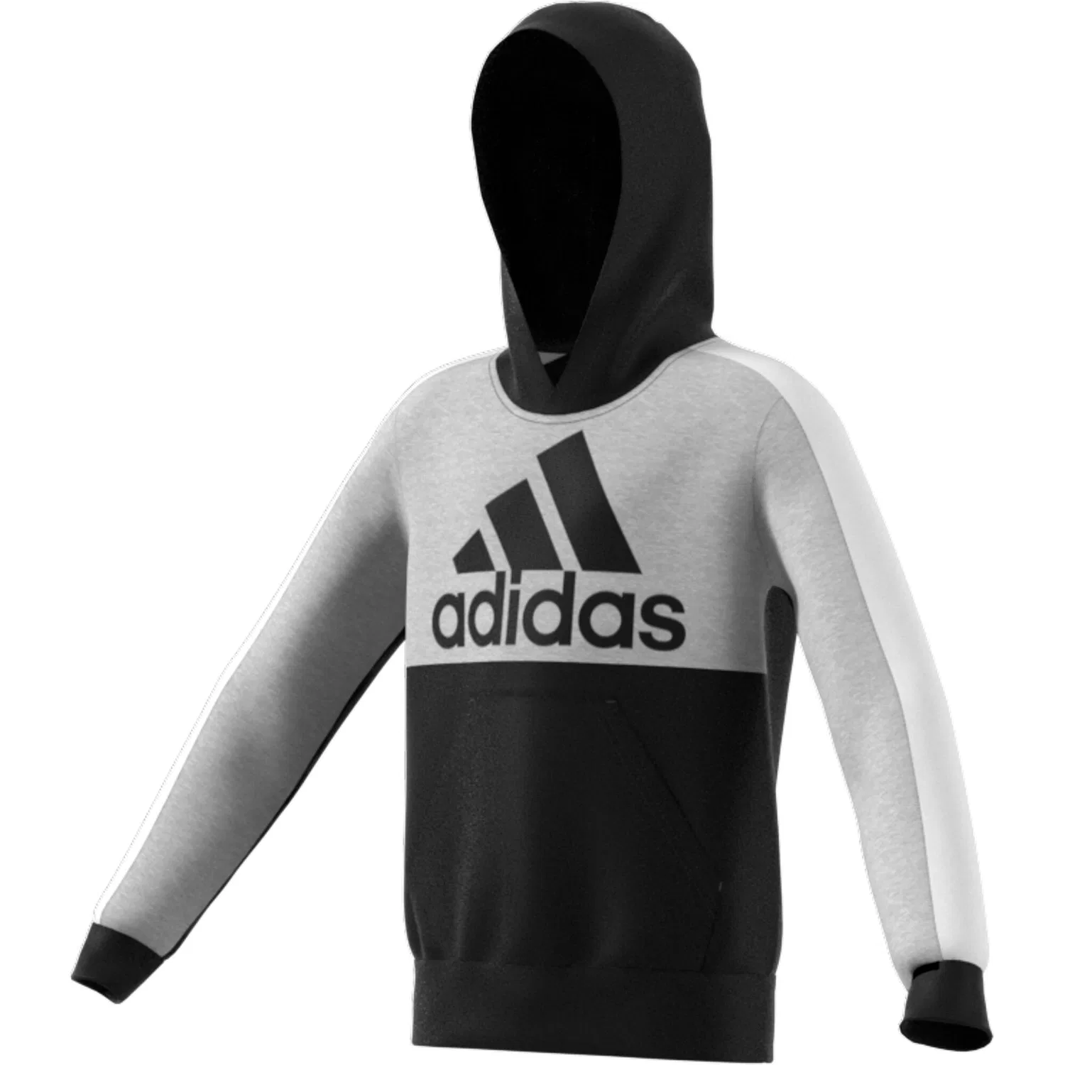 Детский свитшот с цветными вставками Colorblock Fleece Adidas, Schwarz Grau — фото 3