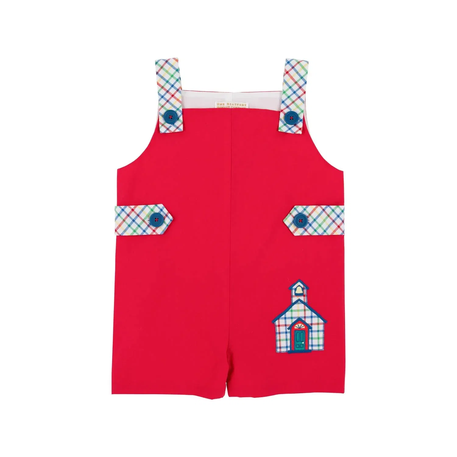 Детский боди-комбинезон для мальчиков с принтом School House Teddy's Tab Jon Jon The Beaufort Bonnet Company, красный