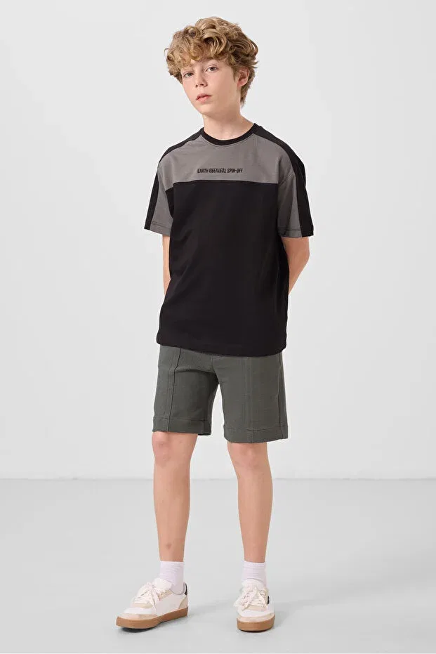 Детские шорты для мальчиков хлопковые Khaki Cotton Soft Textured Standard Fit Basic Tommy Life, Khaki