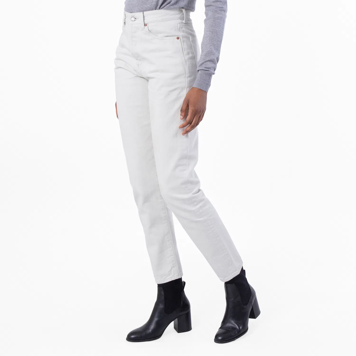 Джинсы Saint Laurent Chalk White Denim Slim-Fit Jeans, Chalk White — фото 2