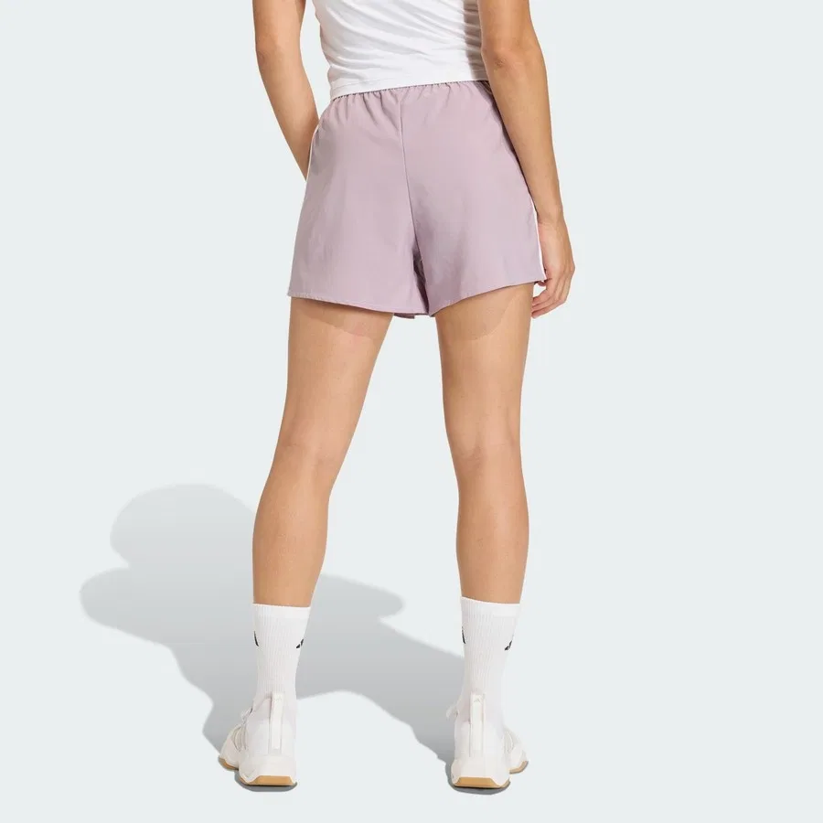Шорты спортивные с принтом Performance KC5503 Workout Essentials 3-Stripes adidas, Фиолетово-белый — фото 2
