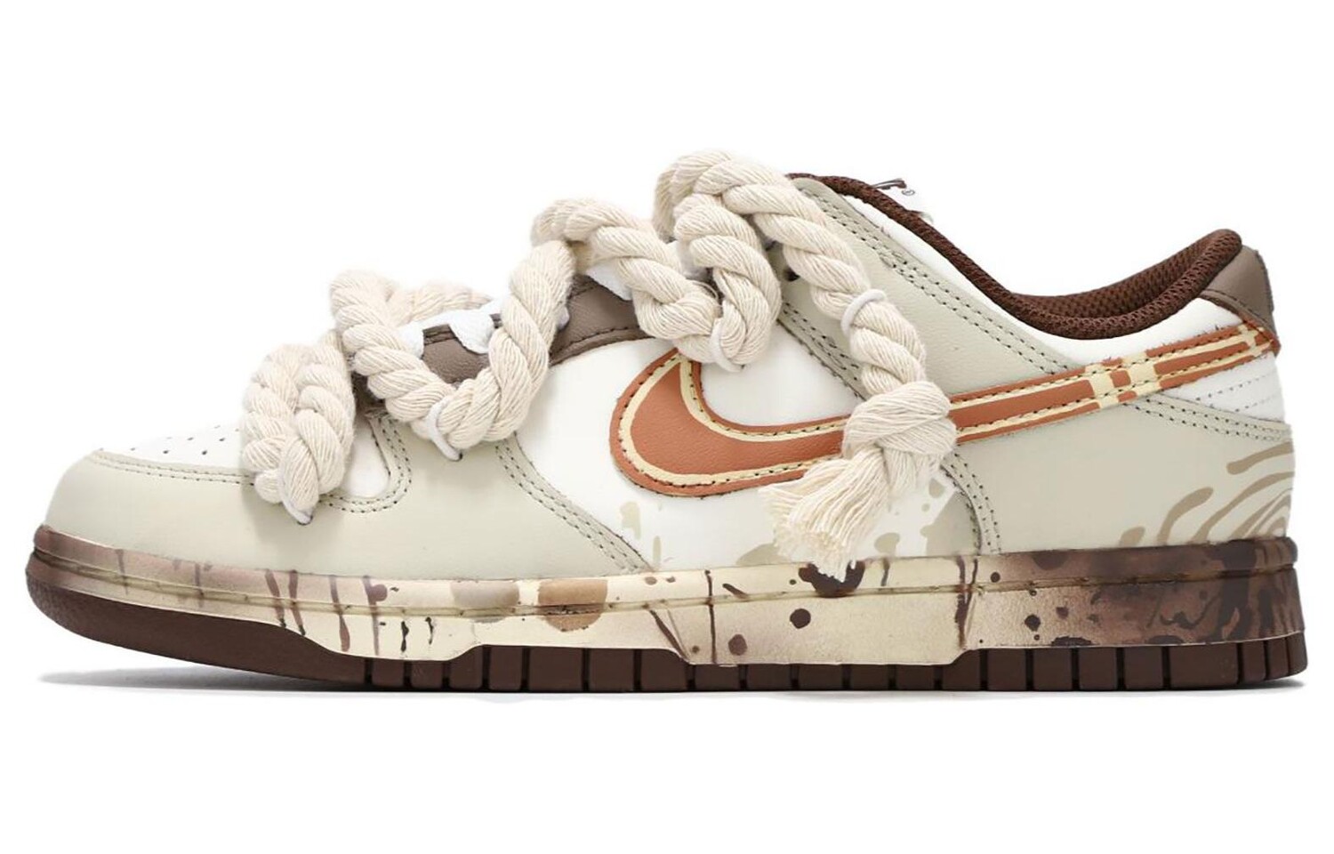 

Кроссовки Nike Dunk Skateboarding Shoes Women's Low-top Light Khaki, коричневый
