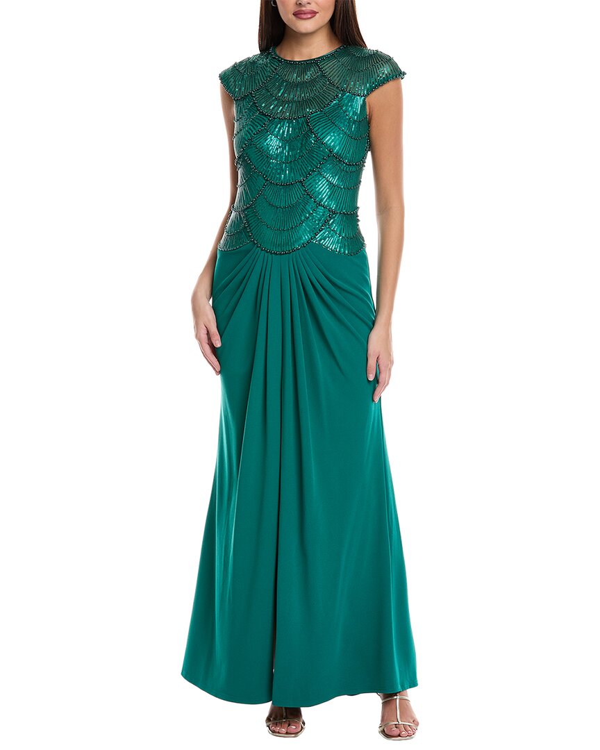 

Tadashi Shoji Платье с бисерным лифом, зеленый