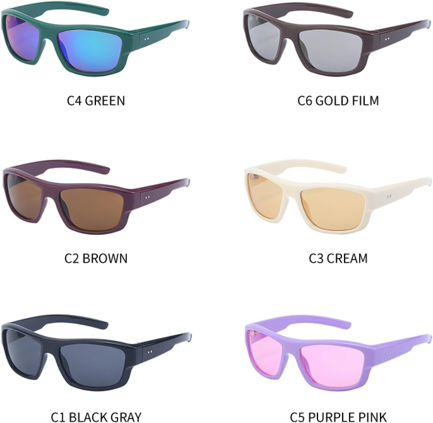 

Солнцезащитные очки для женщин, спортивные очки для мужчин, модные солнцезащитные очки для женщин, трендовые солнцезащитные очки с цветным зеркальным покрытием TKKTLLT, C4 Green