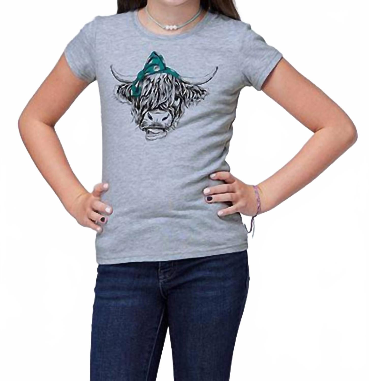 

Roper Детская трикотажная блузка из хлопка и полиэстера с принтом, серого цвета