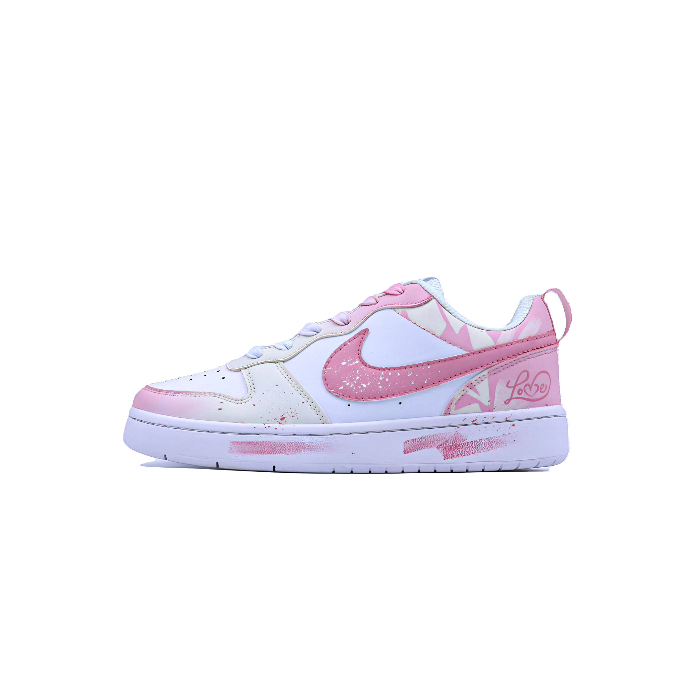 

Детские скейтерские кроссовки Court Borough для младших школьников Nike, белый/розовый/желтый