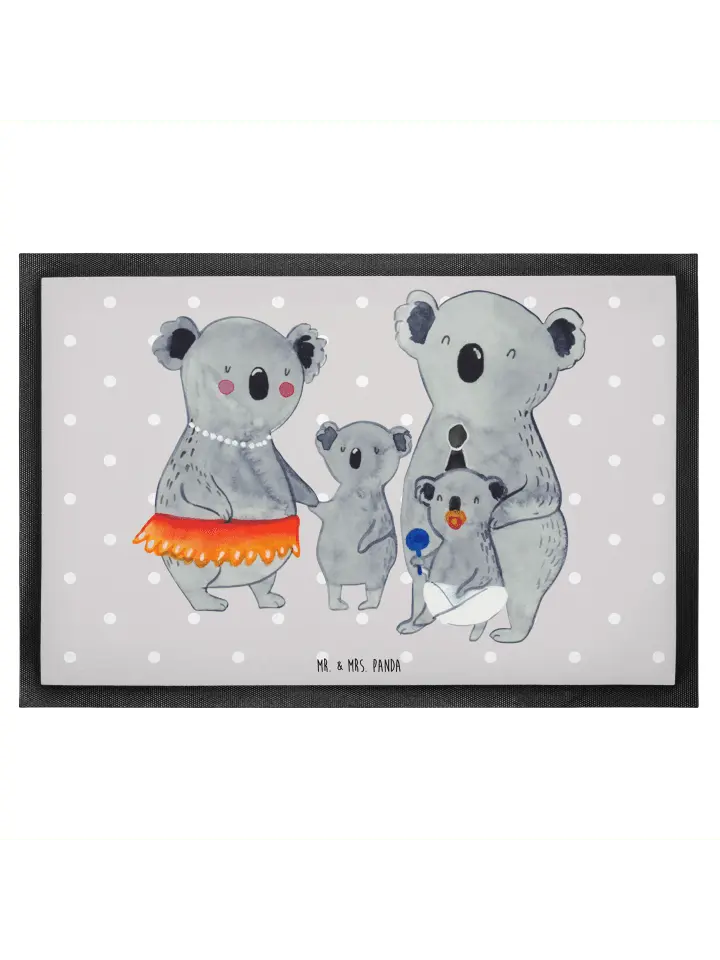 

Коврик для ног Mr. & Mrs. Panda, серый пастельный