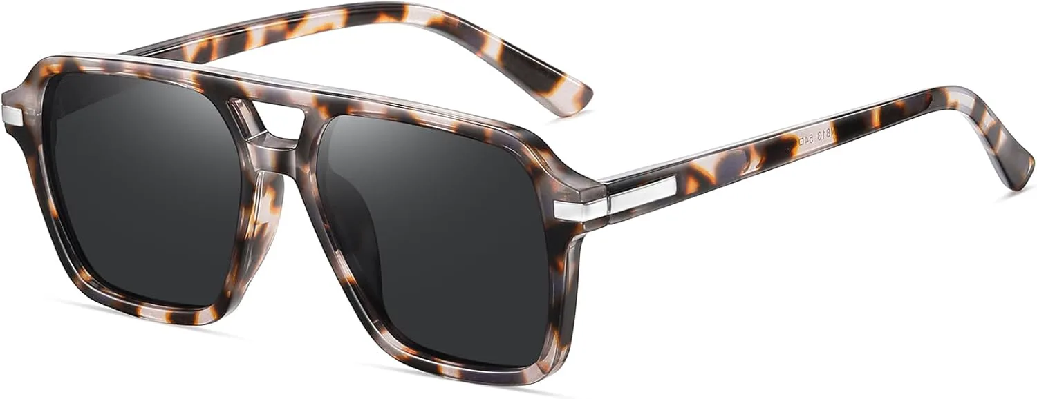 

Поляризованные солнцезащитные очки HAOLOTA для мужчин и женщин, дизайнерские очки для вождения, легкие, с защитой UV400, U05 White Tortoise Frame Grey Lens