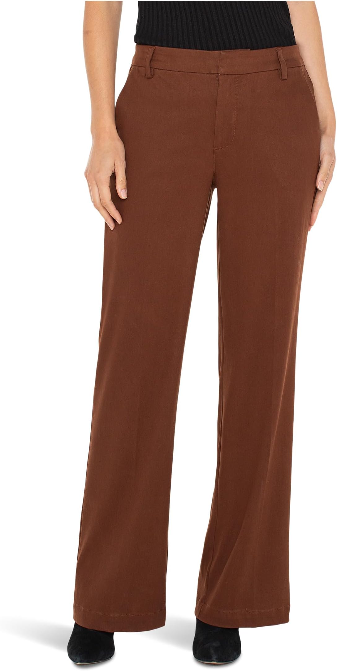 

Брюки Liverpool Los Angeles Kelsey Mid-rise Wide Leg Trousers, цвет Saddle Brown