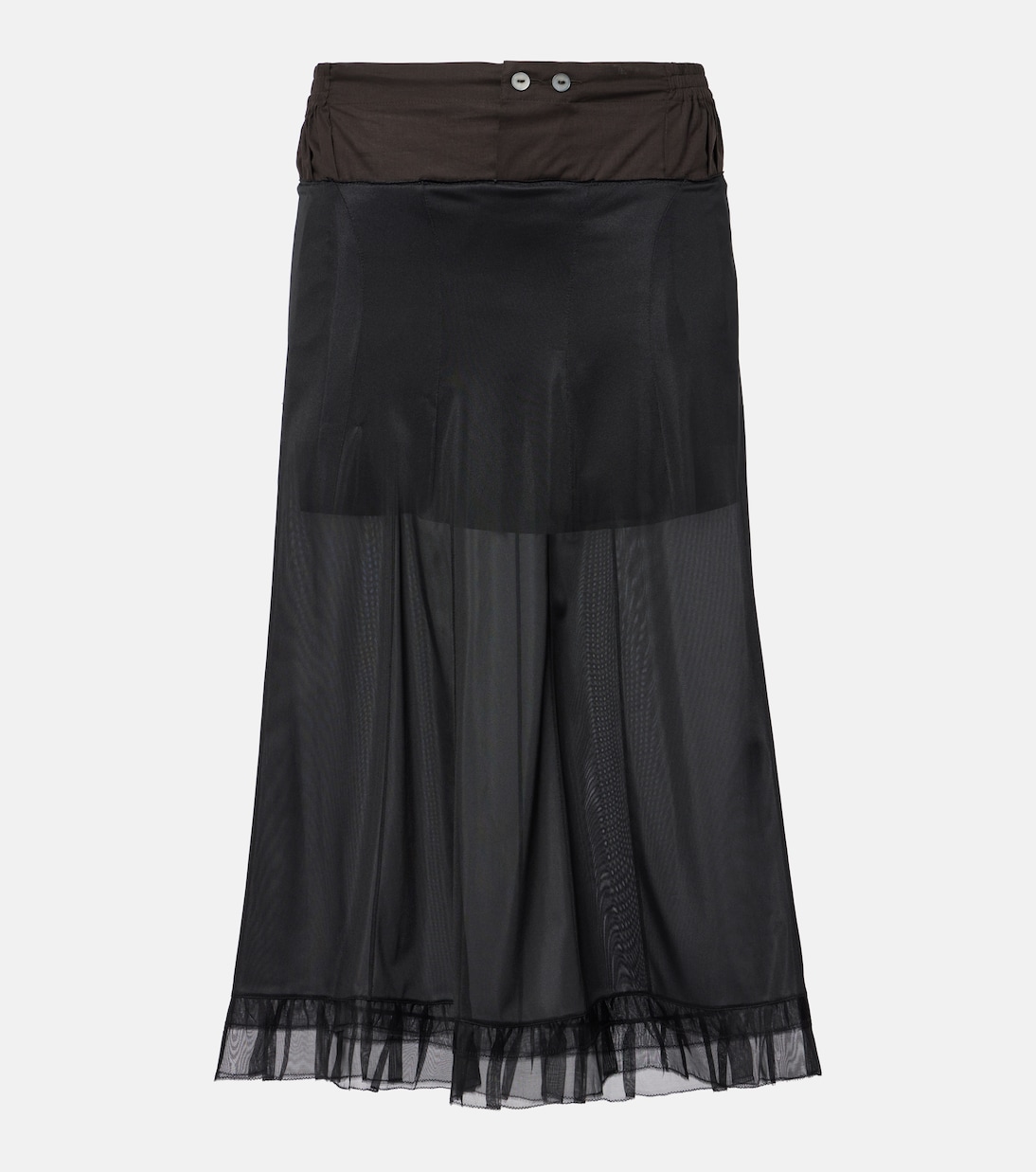 

Полупрозрачная юбка миди Maison Margiela, Black Brown