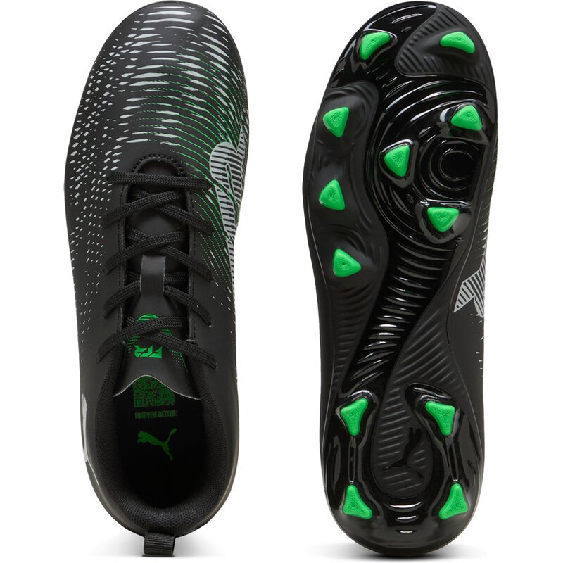 Футбольные бутсы для газона Future 8 Play FG/AG JR Puma, цвет puma black-puma silver-fluo green — фото 2