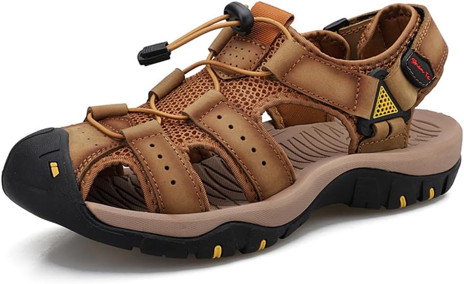 

Мужские повседневные сандалии Rojeam для ходьбы, пляжные туфли с закрытым носком, спортивные сандалии для активного отдыха, летние сандалии для походов и треккинга, хаки