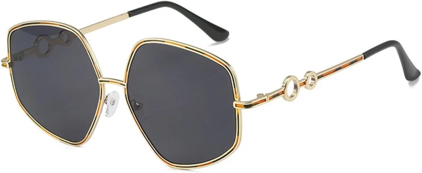 

Ретро солнцезащитные очки для женщин и мужчин, модные многоугольные солнцезащитные очки для путешествий, уличной фотографии, защита от УФ-излучения UV400 TKKTLLT, Gold Gray