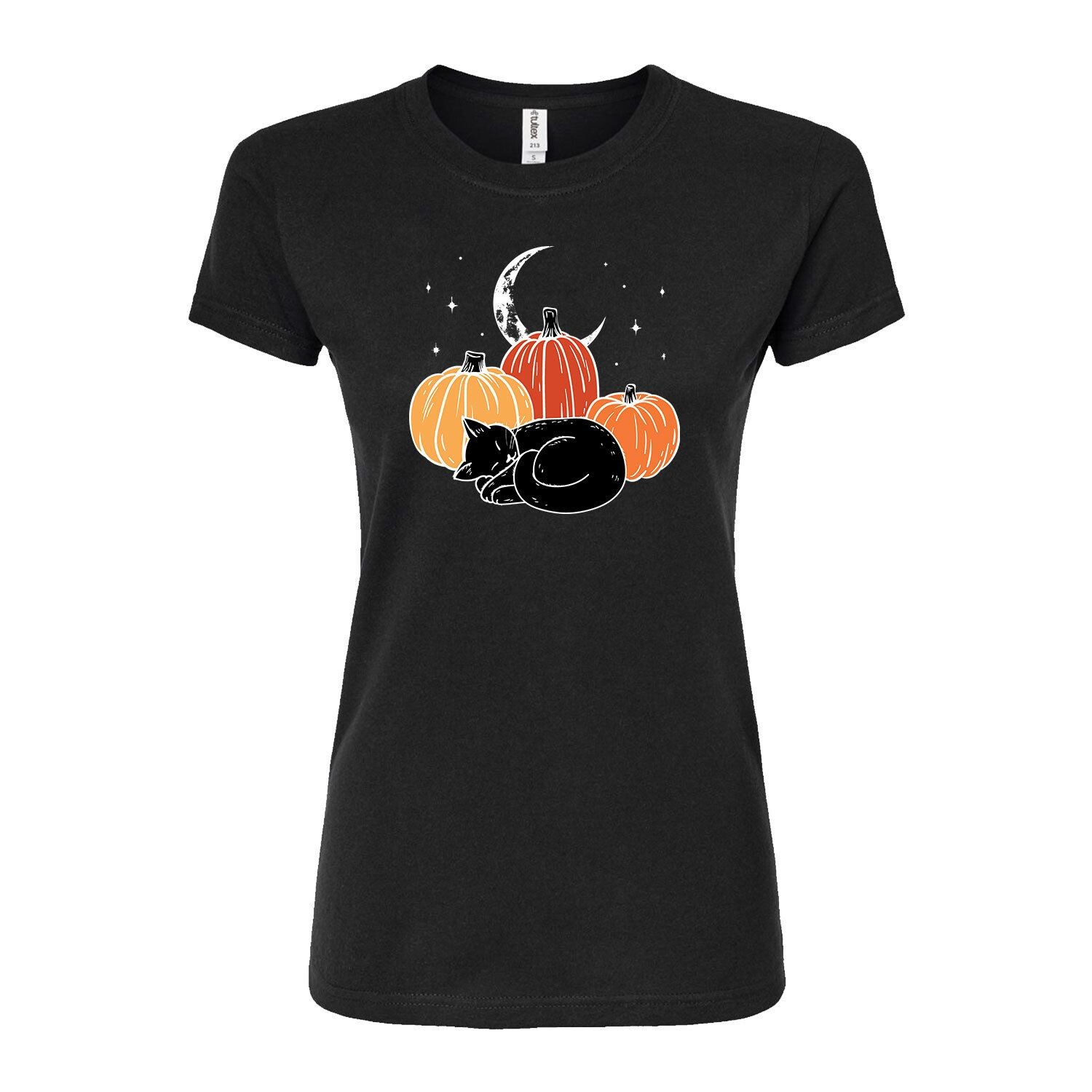 

Облегающая футболка Junior' Cat Pumpkin Moon Licensed Character, черный