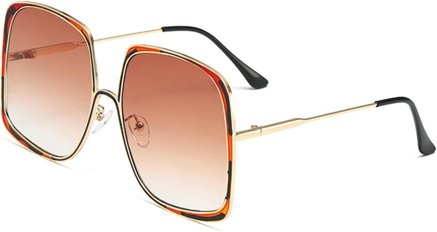 

Willochra Модные большие квадратные солнцезащитные очки для женщин и мужчин Популярные винтажные солнцезащитные очки с градиентным переходом для женщин Солнцезащитные очки с двойной перемычкой, C2