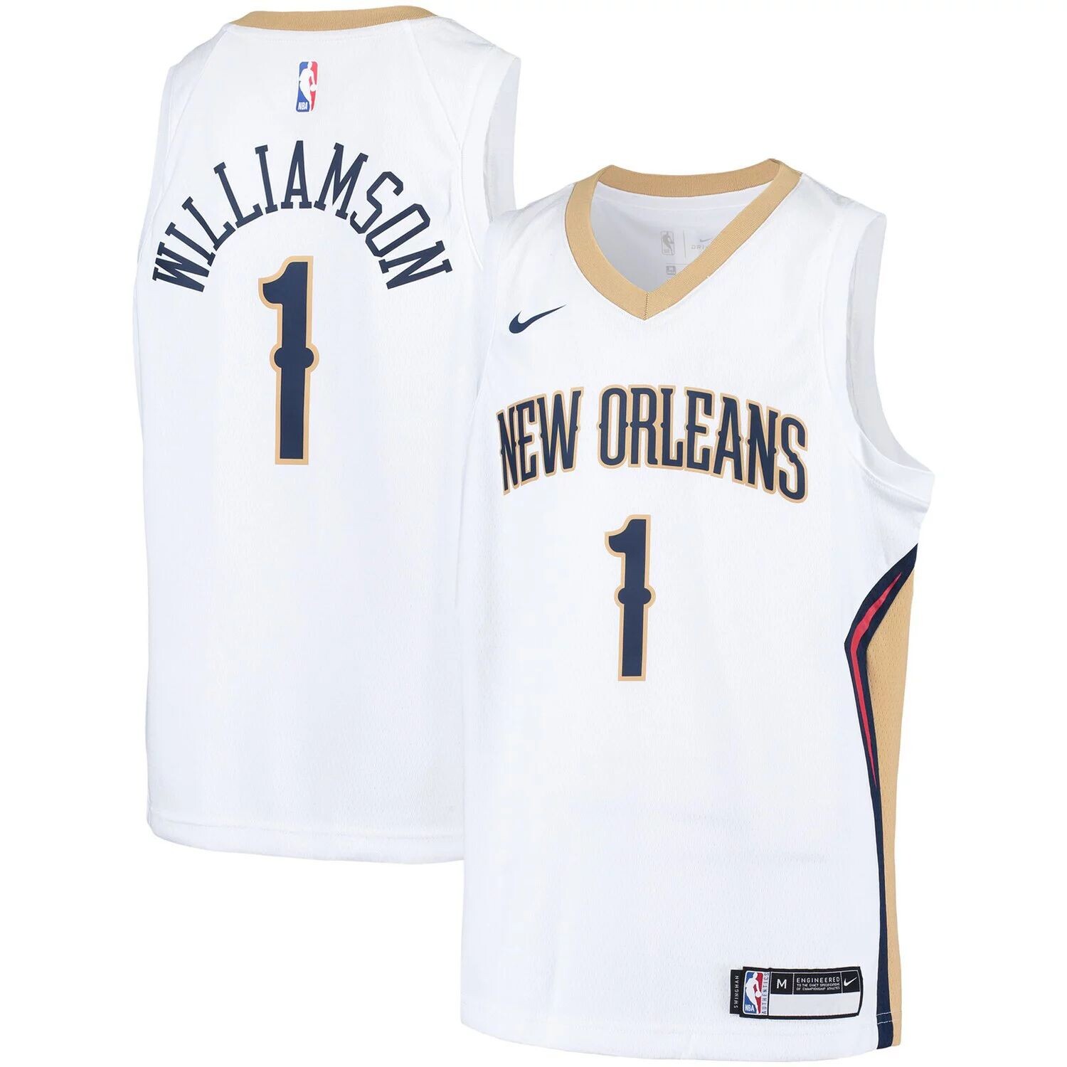Молодежная белая майка игрока Nike Zion Williamson New Orleans Pelicans Swingman — Association Edition Nike — фото 4