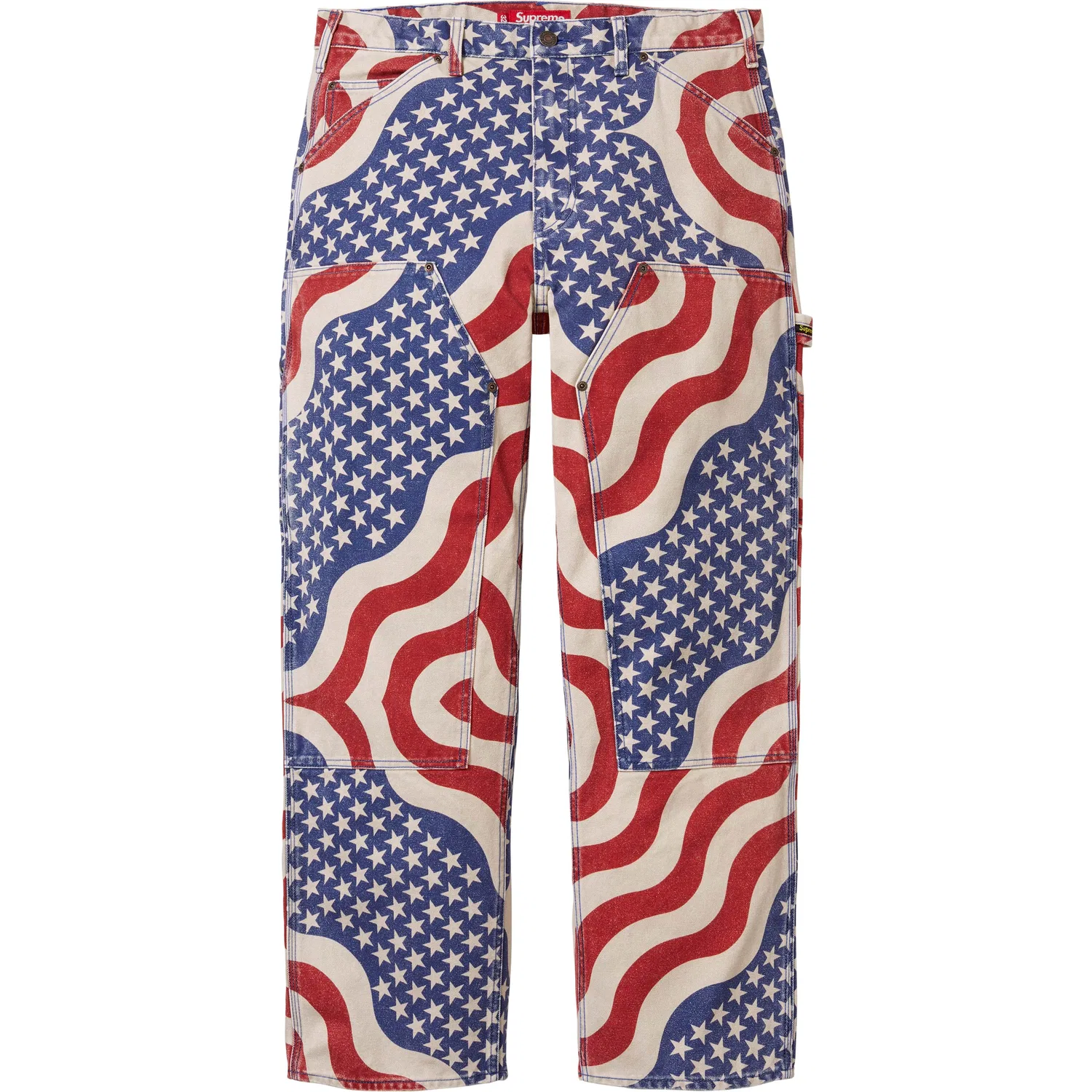 Брюки карго унисекс SS26 WEEK5 Flag Double Knee Painter Pant Supreme, Black — фото 4