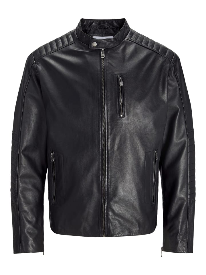 

Кожаная куртка Jack & Jones, черный