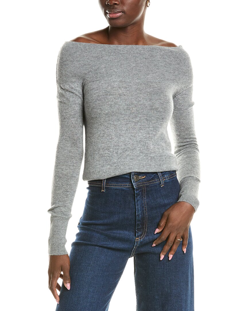 

Джемпер с открытыми плечами Brodie Cashmere Wool & Cashmer-Blend, серый