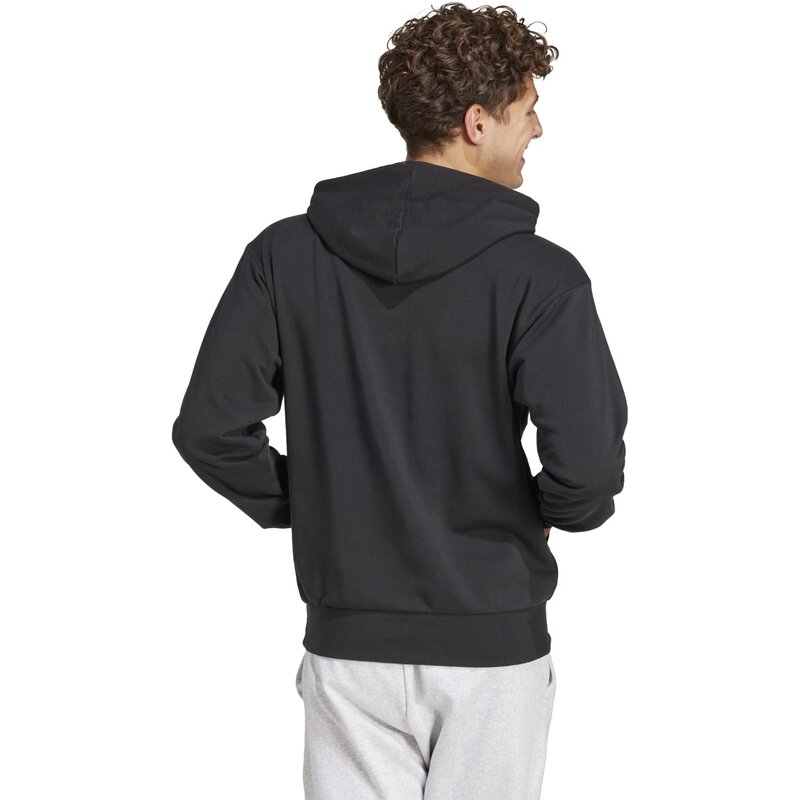 Толстовка с капюшоном, базовая вещь, feelcozy, французский трикотаж Adidas, черный — фото 3