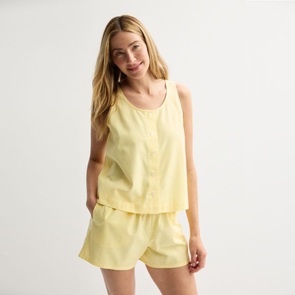 

Женская сорочка для сна из льняной ткани Sonoma Goods For Life, цвет pale banana