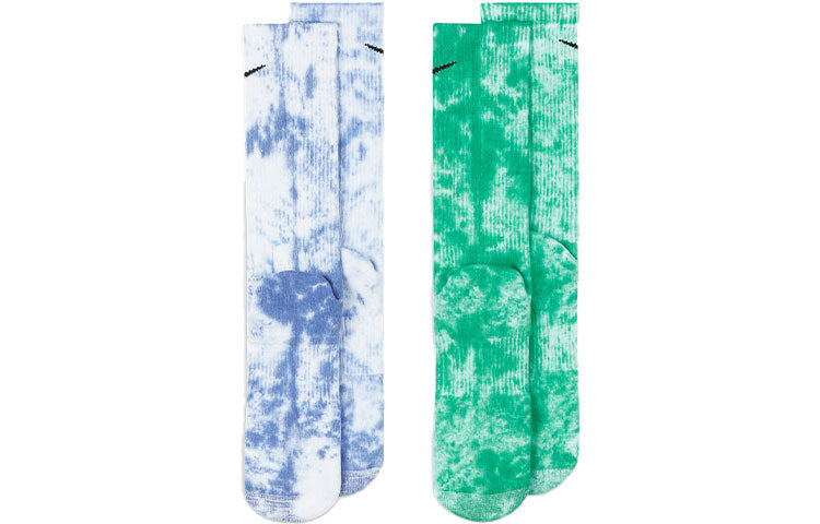 Носки Nike Everyday Plus Tie-Dye Sports Stockings Unisex 2 Pairs Purple/Green DM3407-903, разноцветный — фото 4