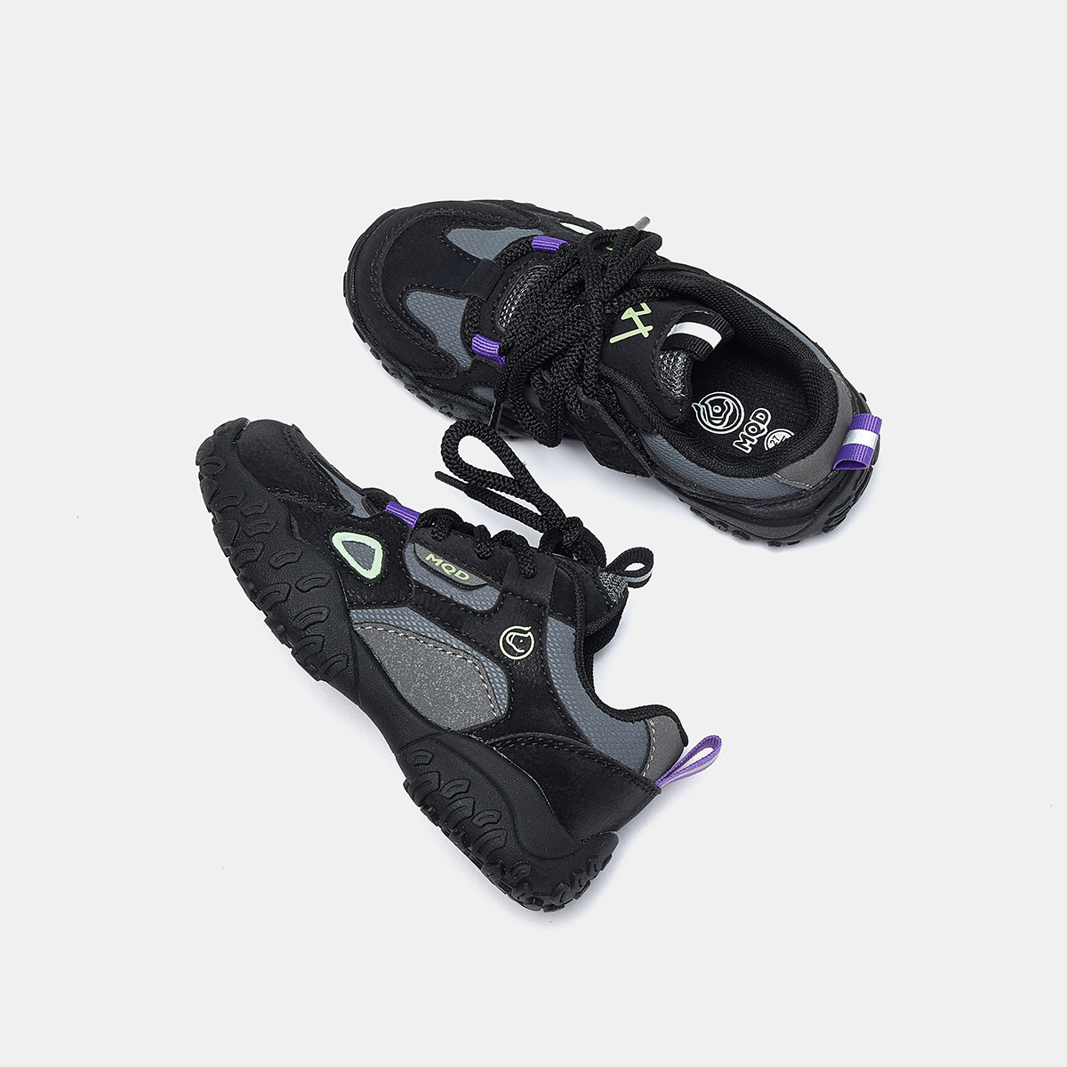 Synthetic Leather Anti Kick And Abrasion Resistant Low top Kids' Outdoor Shoes Kids' MQD, черный — фото 4