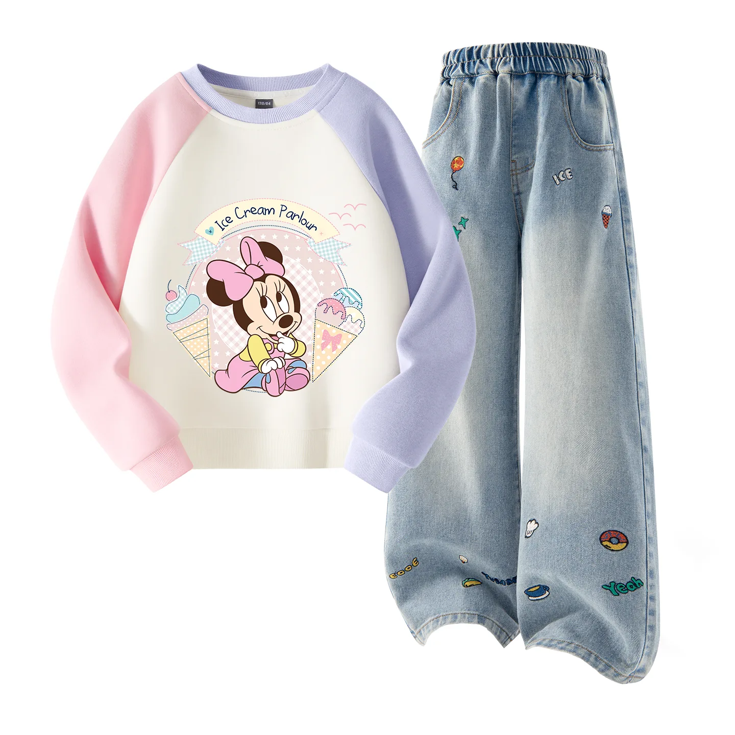 Детский спортивный комплект Casual Disney, Di Donut Pink Purple+Solid Color Denim Blue