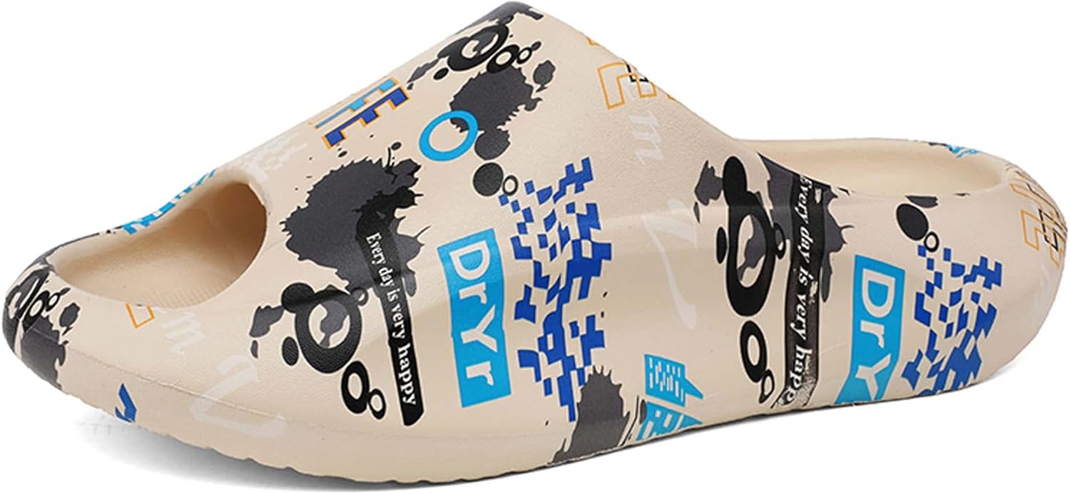 

Мужские летние сланцы пляжная обувь сандалии с мягкой толстой подошвой из ЭВА, противоскользящие, износостойкие, повседневные шлепанцы модные и удобные Generic, Cream