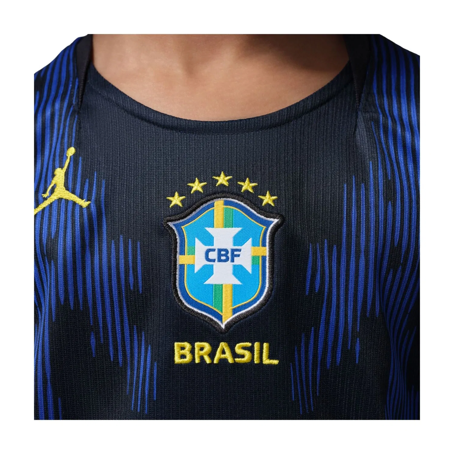 Детская футболка Jordan Brazil 2026 Stadium Away Dri-FIT Soccer Replica Jersey, темно-синий — фото 3