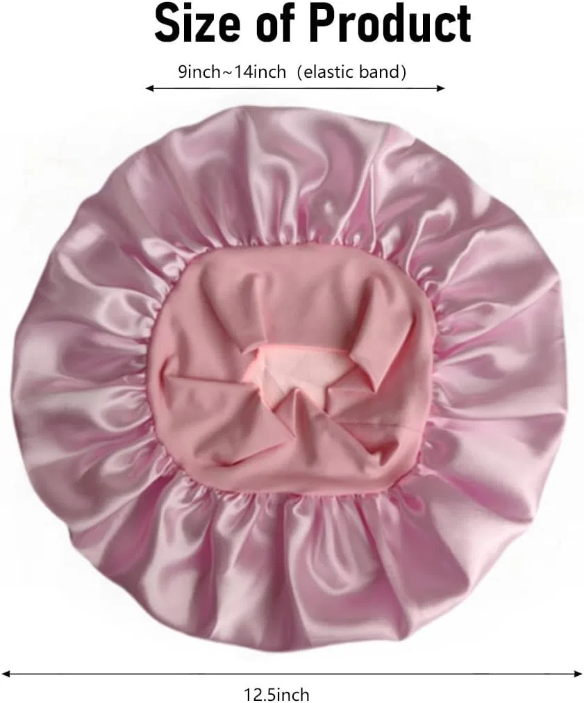 Шапочка для душа Satin, 2 шт, голубая и розовая, Toeloioh — фото 2