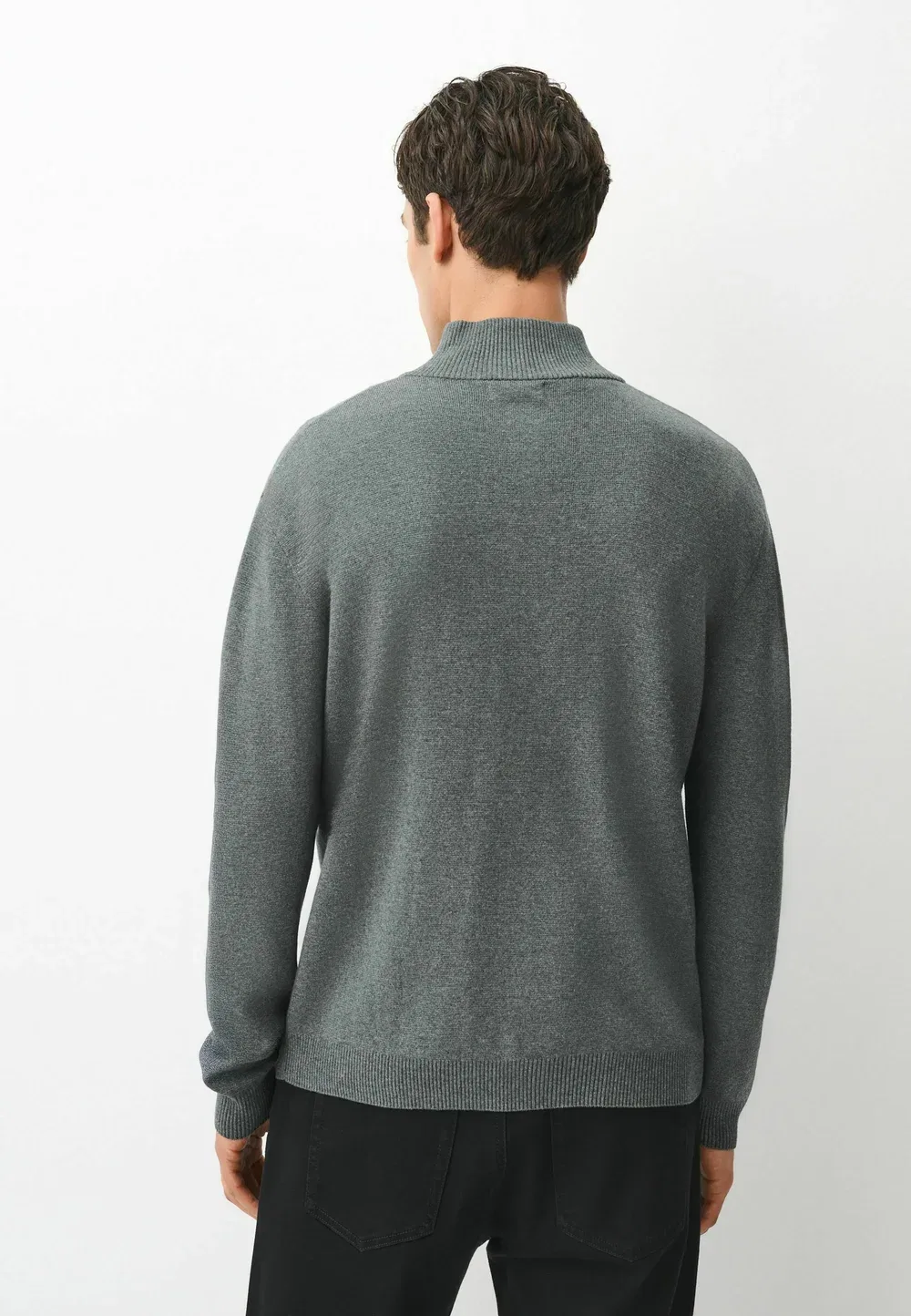 Свитер стандартного кроя с молнией на четверть длины Next, Charcoal Grey — фото 3