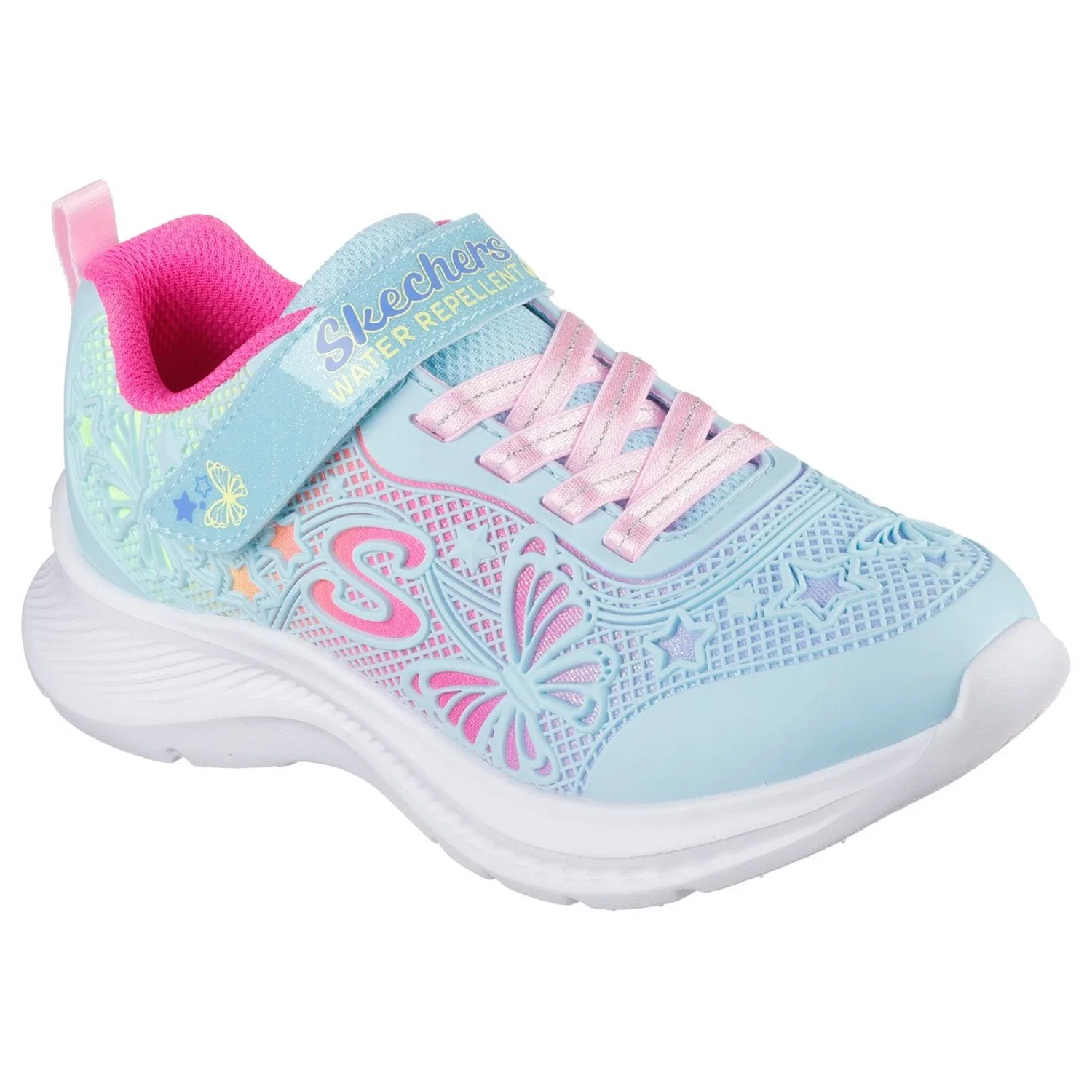 Детские кроссовки с блестками и бабочками Skechers, Light Blue Multi