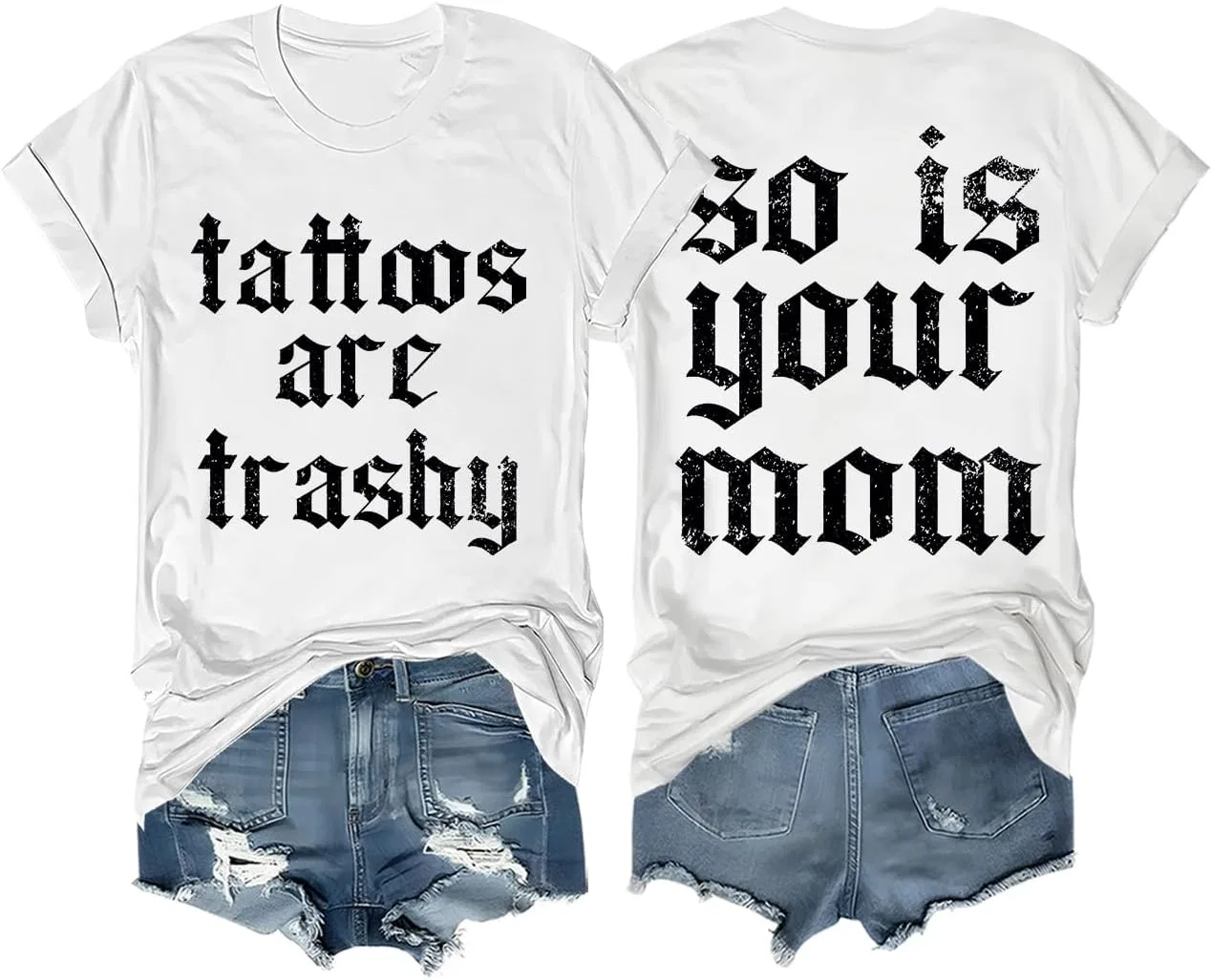 Женская футболка с принтом Letter Print Regular Fit, White