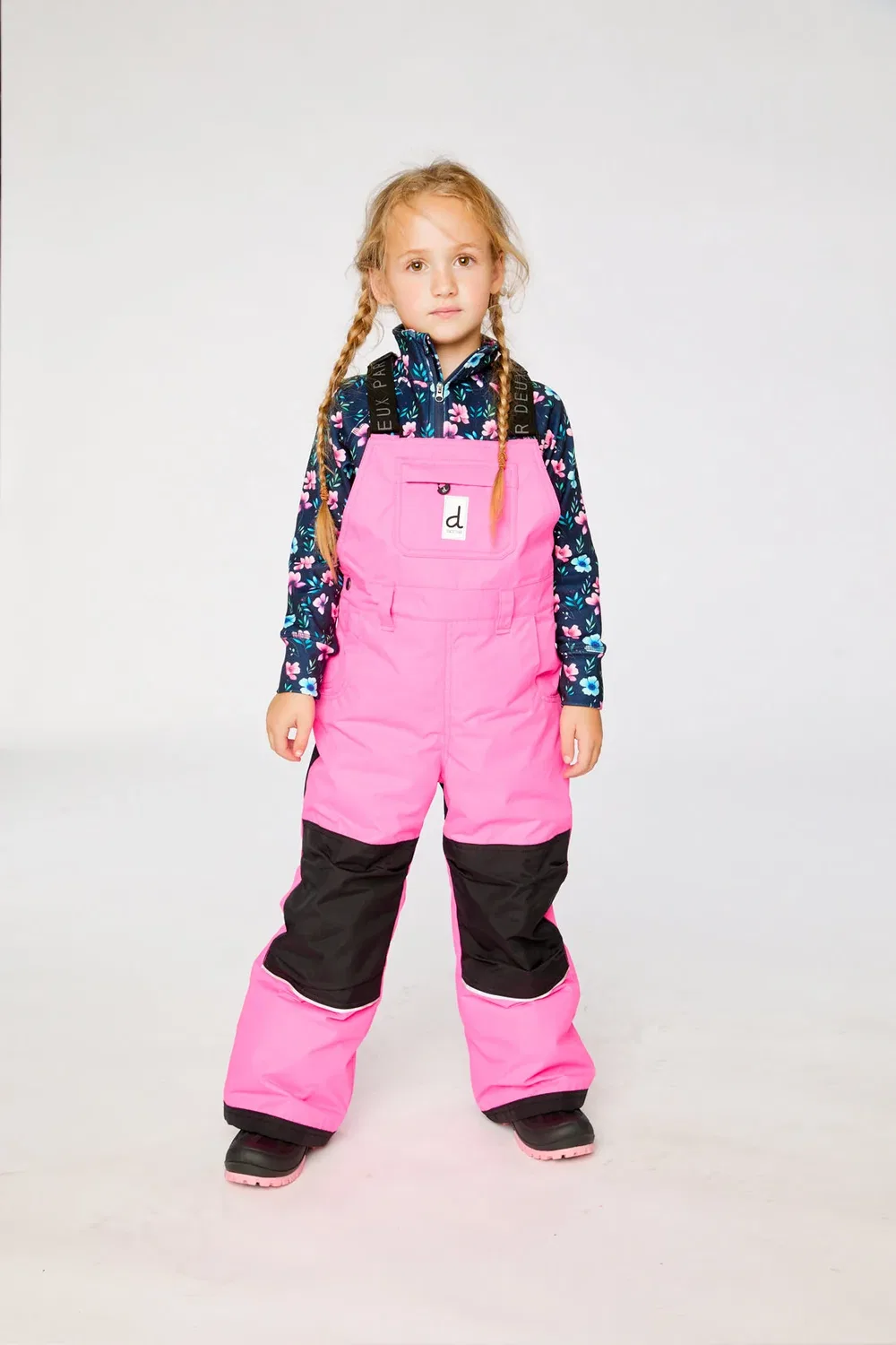 Детский зимний комбинезон-штаны с регулируемыми лямками Play Overall Deux par Deux, Bright Pink — фото 2