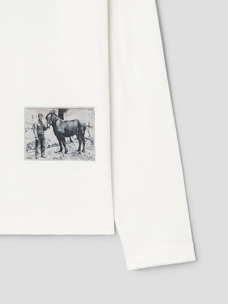 Футболка с принтом JACQUEMUS Le Tshirt Paysan Ml, Ivory — фото 4