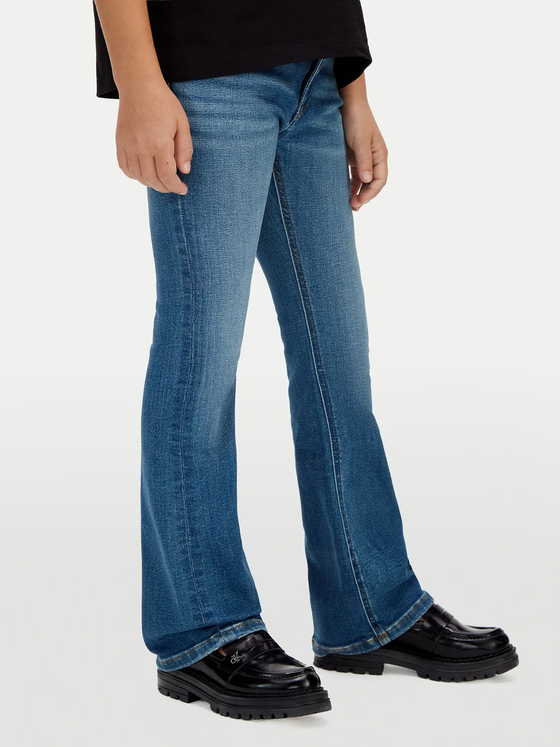 Джинсы расклешенного кроя для девочки Calvin Klein Jeans, синий
