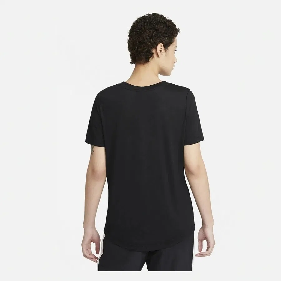 Женская футболка с круглым вырезом из хлопка Nike Essentia, Черный — фото 4