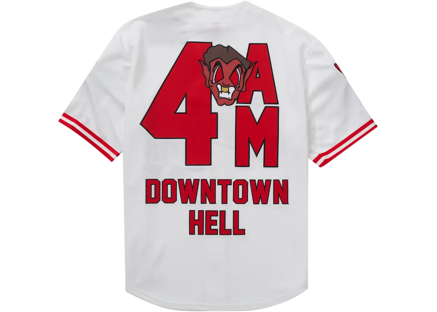 Мужская бейсбольная джерси с принтом Mitchell & Ness Downtown Hell Supreme, White — фото 2