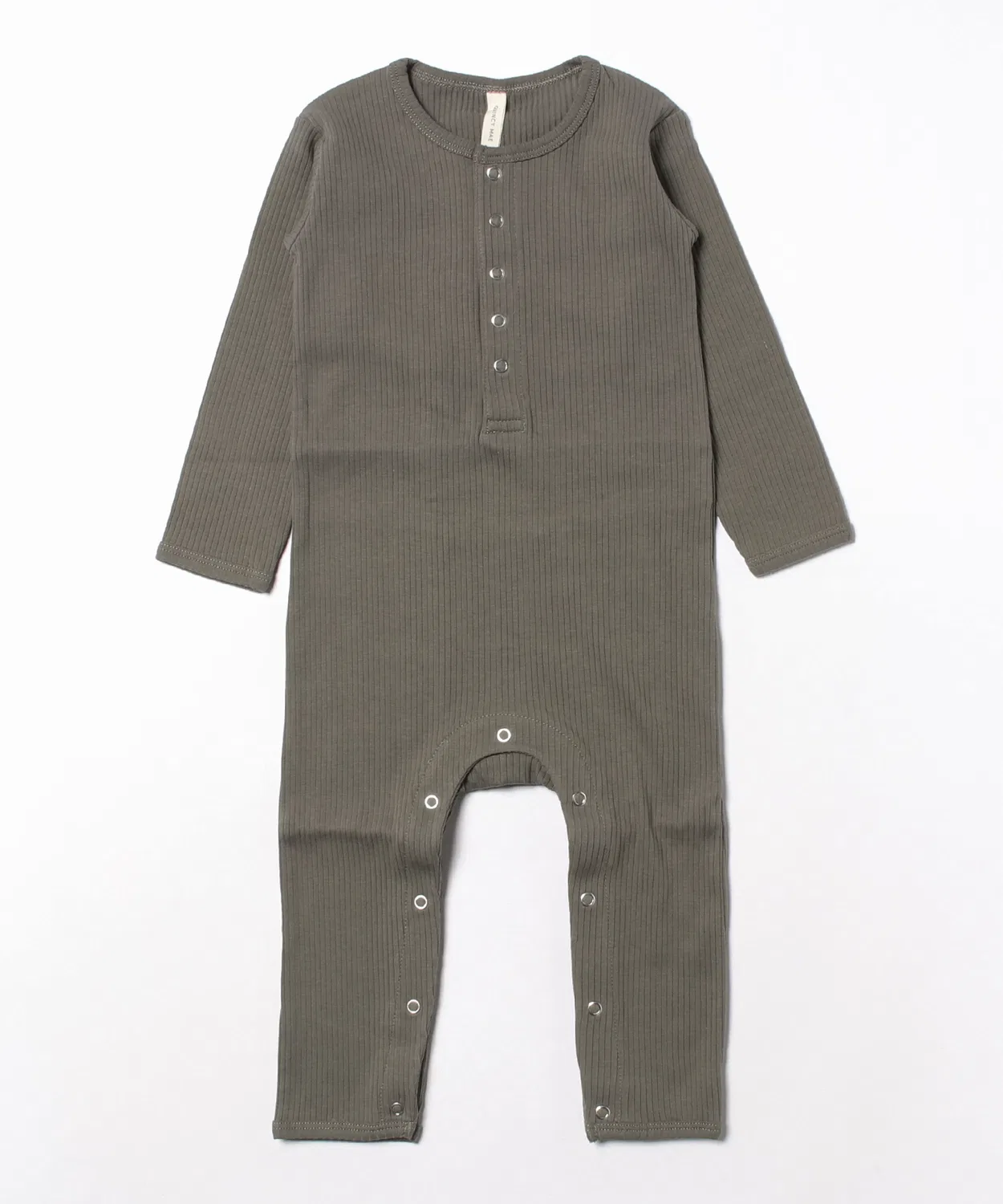 Детский комбинезон из рибаны с длинным рукавомQuincy Mae, Charcoal