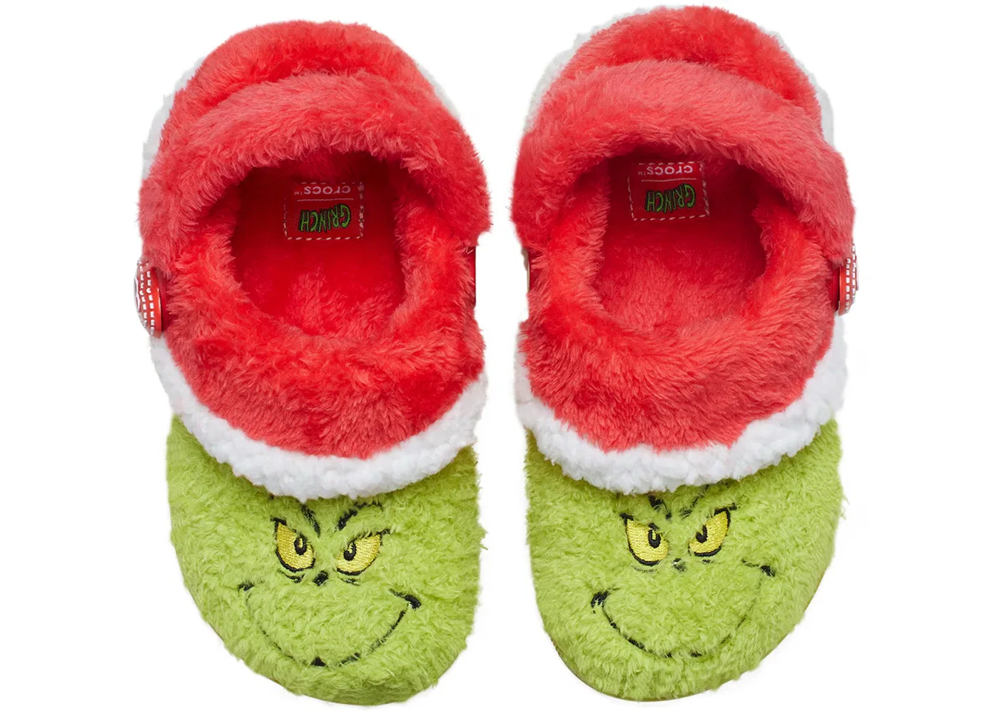 Детские клоги The Grinch Crocs, Lime/Red/White — фото 2
