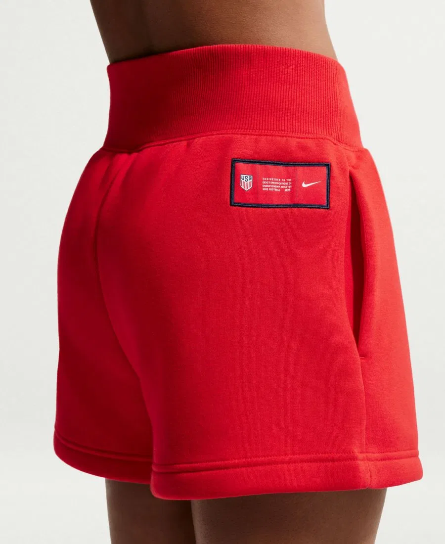 Шорты Nike USMNT Soccer Phoenix High-Waisted, University Red — фото 3
