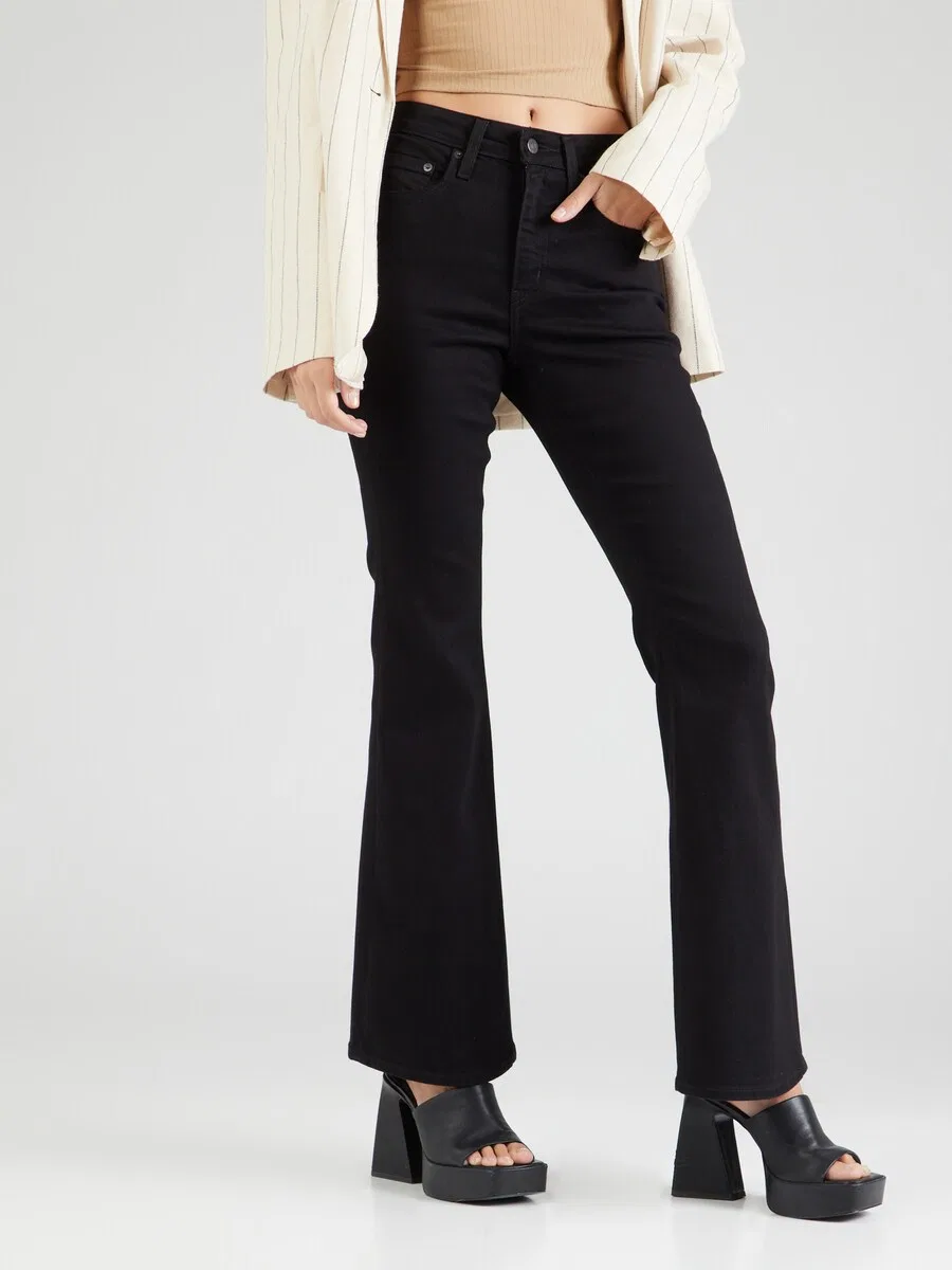 Джинсы-клеш LEVI'S '726 High Rise Flare Jeans' черного цвета — фото 3