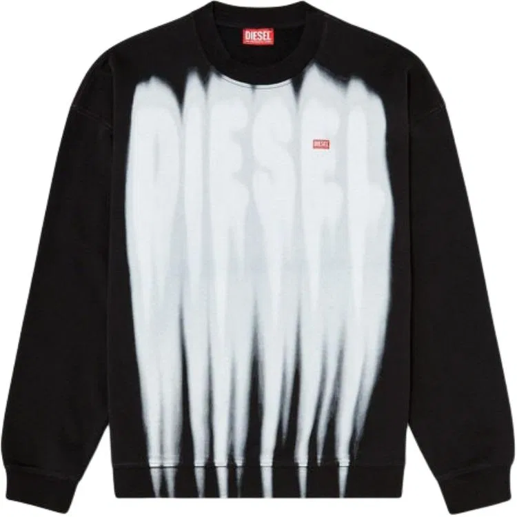 Мужской свитшот с круглым вырезом DIESEL, Black/White — фото 3