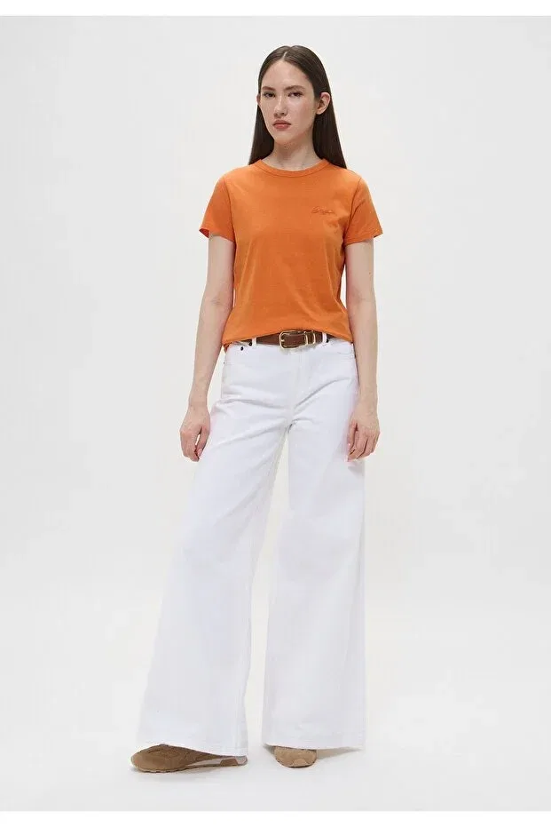 Женская футболка хлопковая Slim Fit Boss, Orange — фото 2