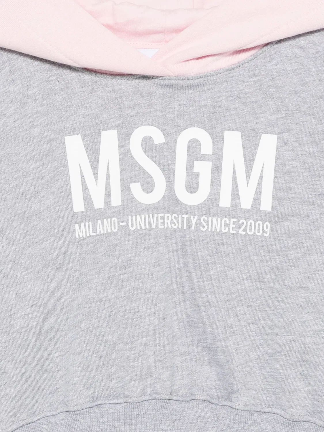 Худи с логотипом и контрастными деталями MSGM, серый — фото 2