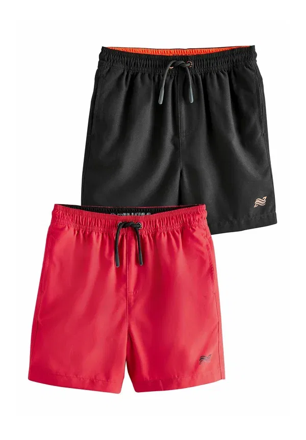 Плавки 2 шт, Regular fit, Swim shorts, Next, черный/красный