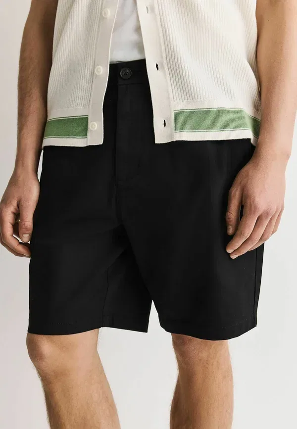 Шорты хлопковые Elasticated waist fit - stretch chino shorts Next, черный